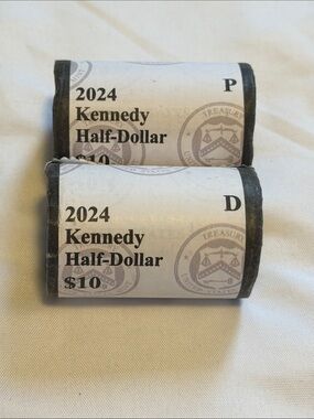 2024 Kennedy Half-Dollar Coin 2 Rolls Denver and Philadelphia mints